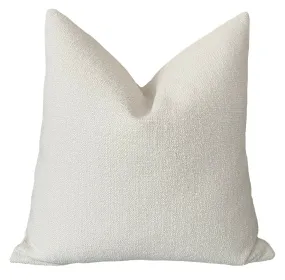 Ivory Bouclé Performance Pillow Cover / Solid Ivory Boho pillow / Woven Throw Pillow Cover / Indoor Outdoor Pillow Case