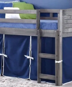 Jordan Gray Twin Loft Bed with Blue Tent