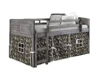 Jordan Gray Twin Loft with Camo Tent