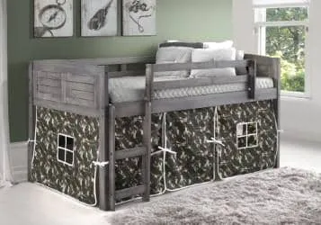 Jordan Gray Twin Loft with Camo Tent