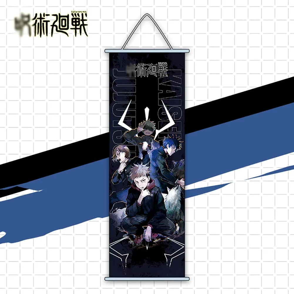 Jujutsu Kaisen Gojo Yuji Megumi Nobara Anime Poster Wall Scroll (70 x 25 Cms)