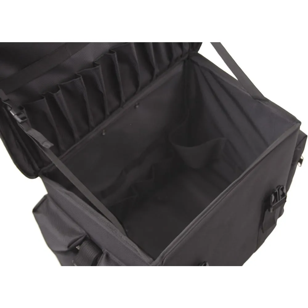 Just Case All Black Soft-Sided Nylon Professional Rolling Hairstylist Case - C6402NLAB