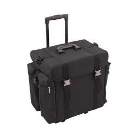 Just Case All Black Soft-Sided Nylon Professional Rolling Hairstylist Case - C6402NLAB