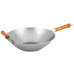 Ken Hom 14" Flat Bottom Stir Fry Wok, Carbon Steel