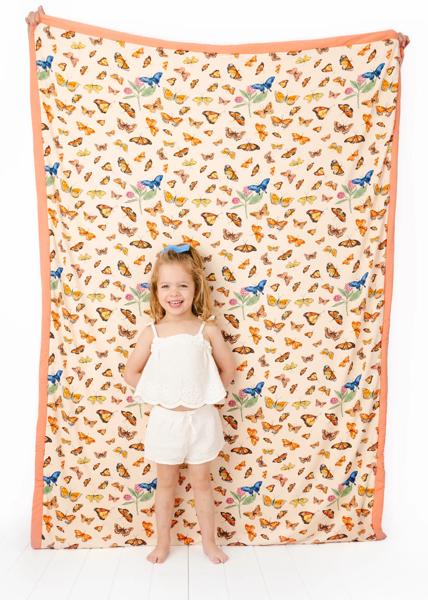 Kensington's Butterflies Large Quilted Bamboo Blanket