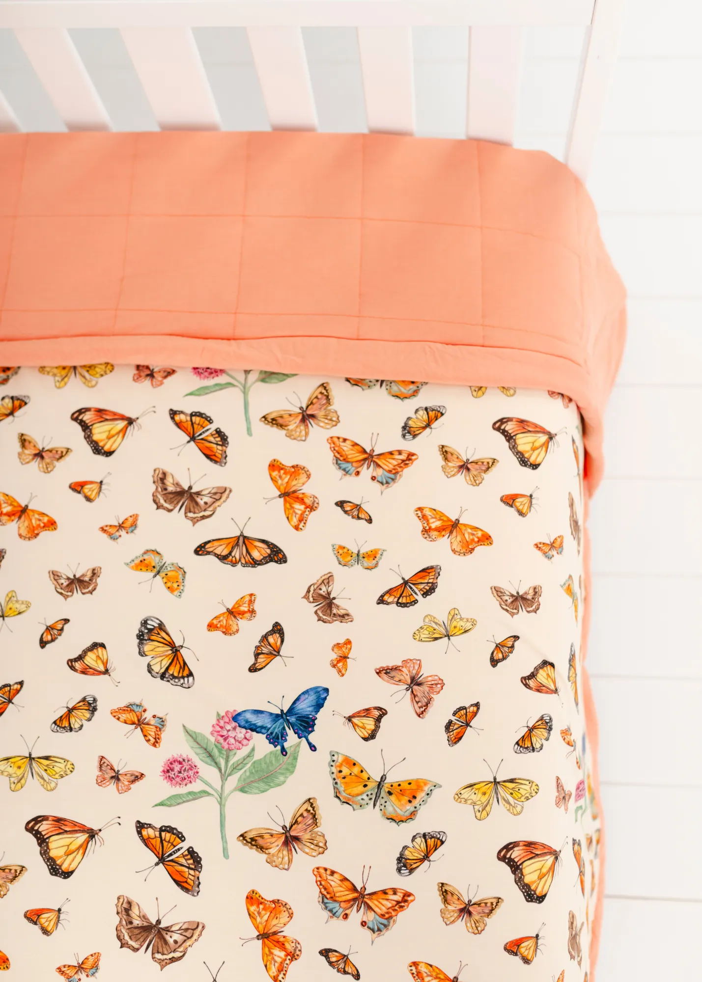 Kensington's Butterflies Large Quilted Bamboo Blanket