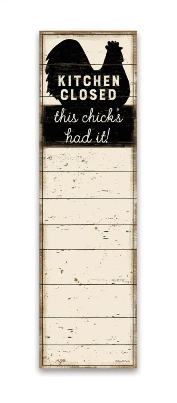 Kitchen Closed Farm Chicken Grocery List Magnetic Notepad