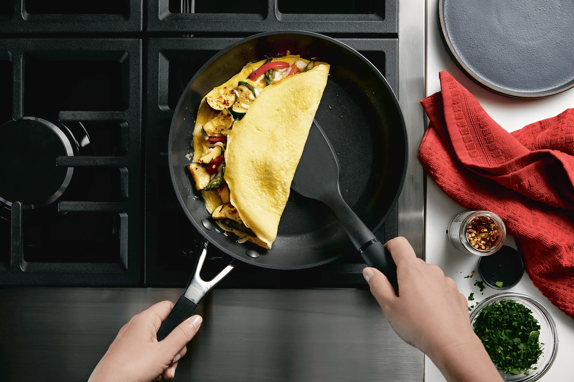 KitchenAid Hard Anodized Nonstick Frying Pan, 10-Inch, Onyx Black