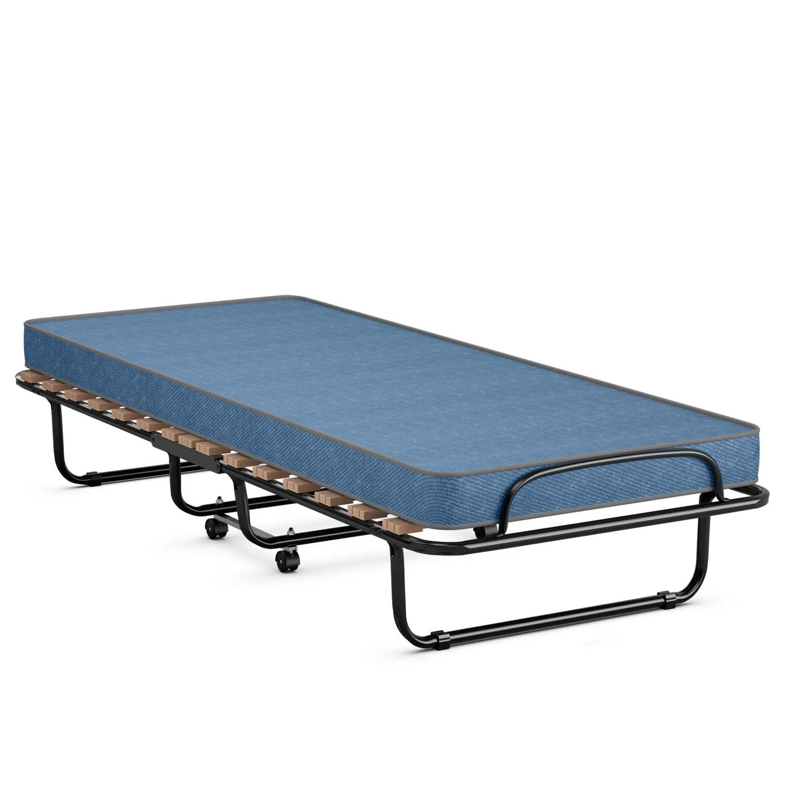 KOMFOTT Guest Bed Frame Rollaway with Mattress for Adults