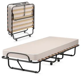 KOMFOTT Guest Bed Frame Rollaway with Mattress for Adults