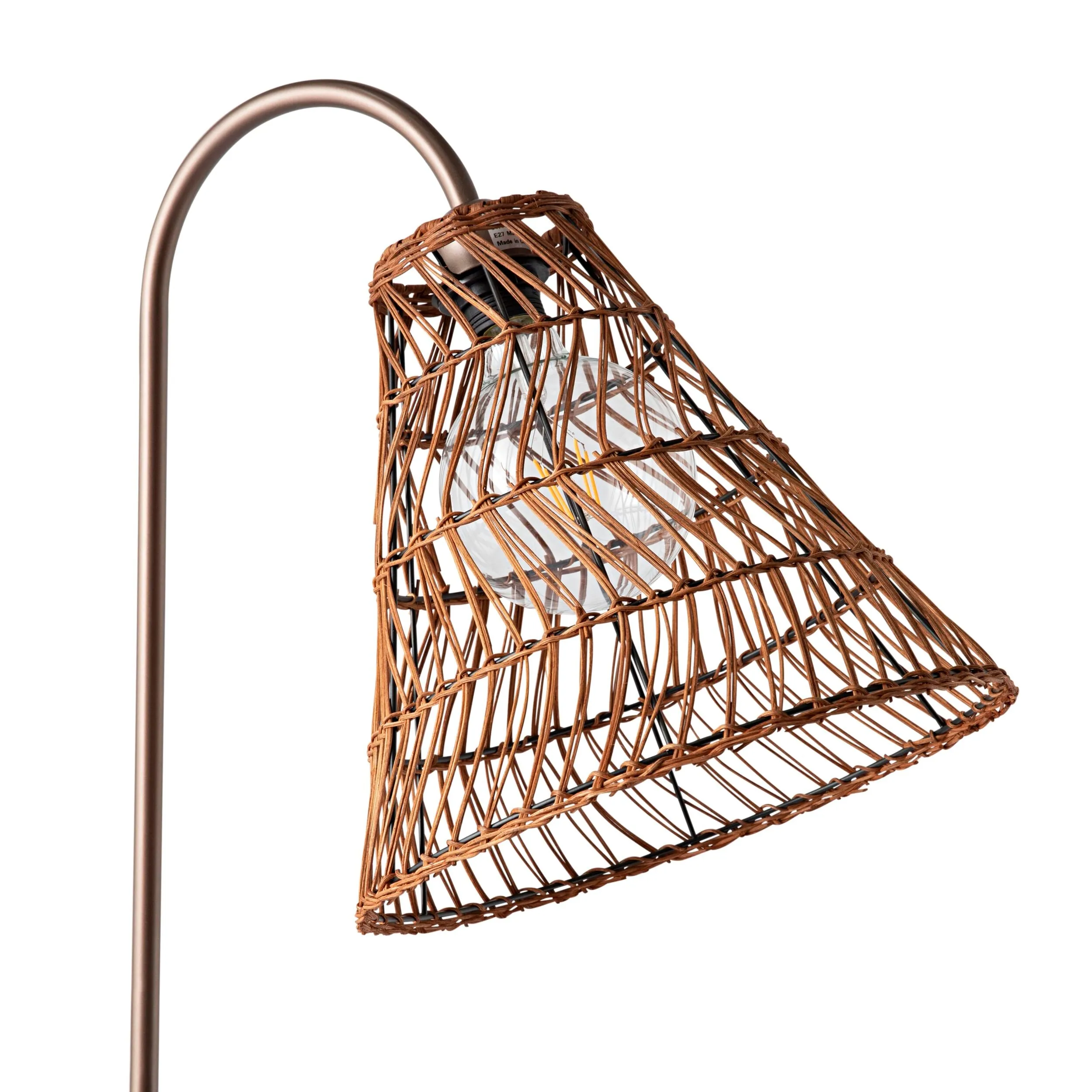 Lareina Rattan Woven Bell Shade Floor Lamp 150x40cm