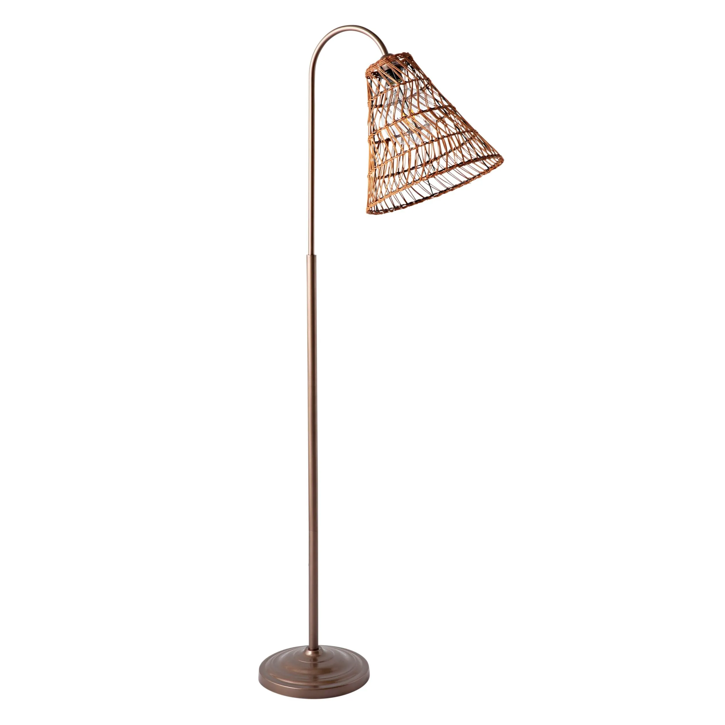 Lareina Rattan Woven Bell Shade Floor Lamp 150x40cm