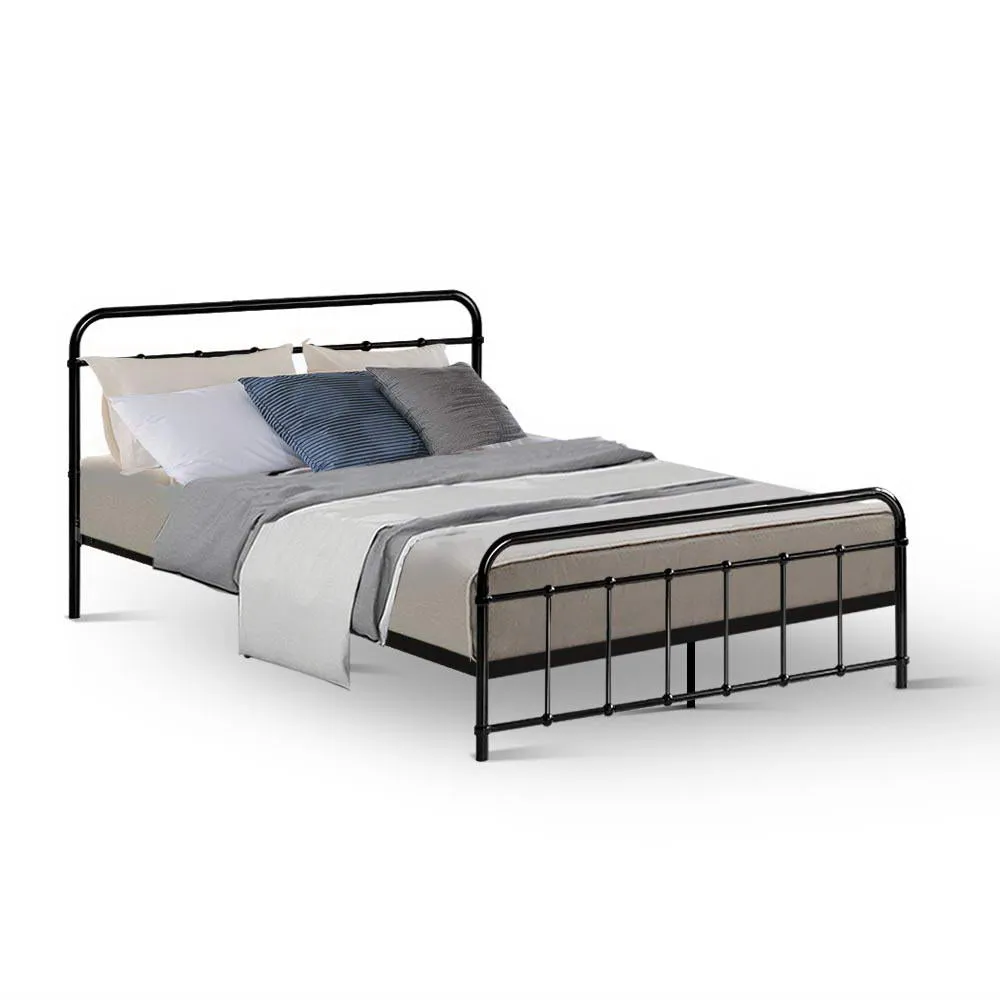 Leo Metal Double Bed Frame Black