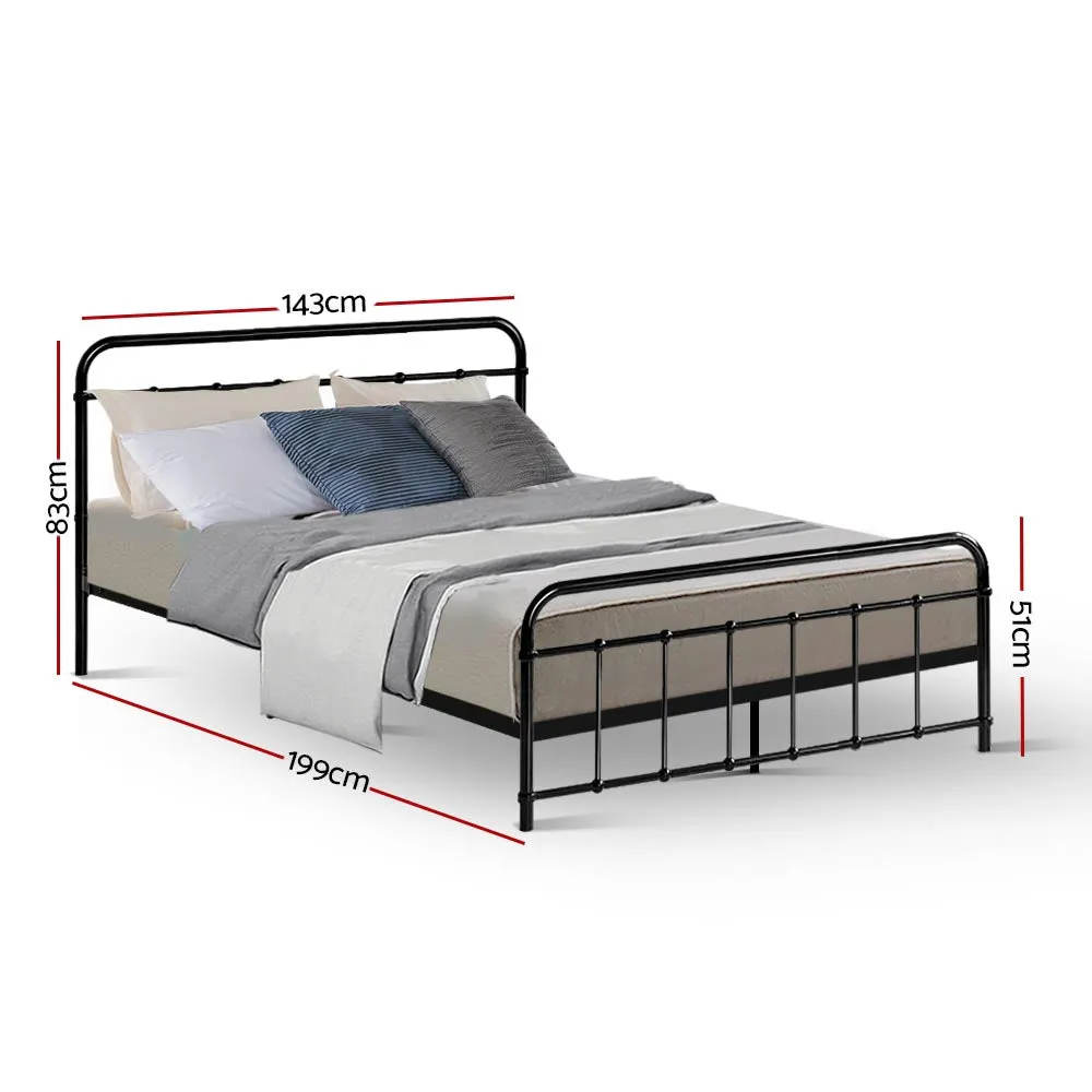 Leo Metal Double Bed Frame Black