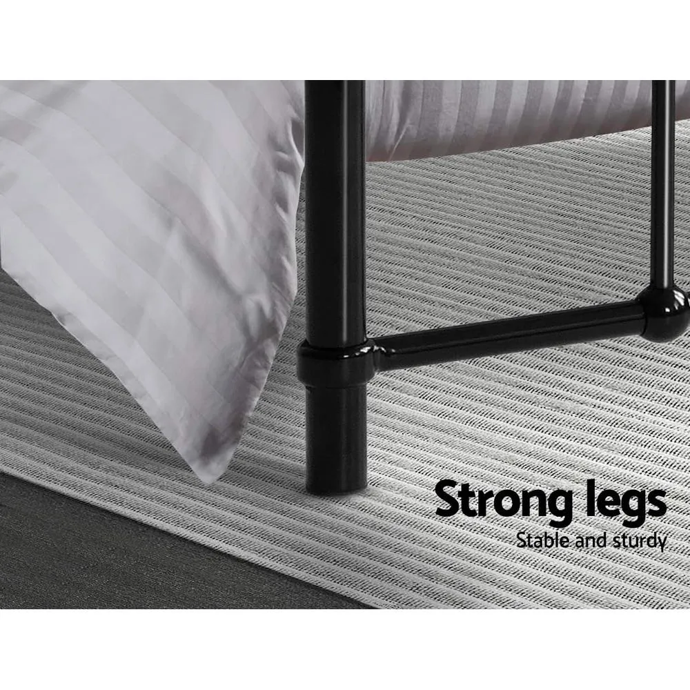 Leo Metal Double Bed Frame Black