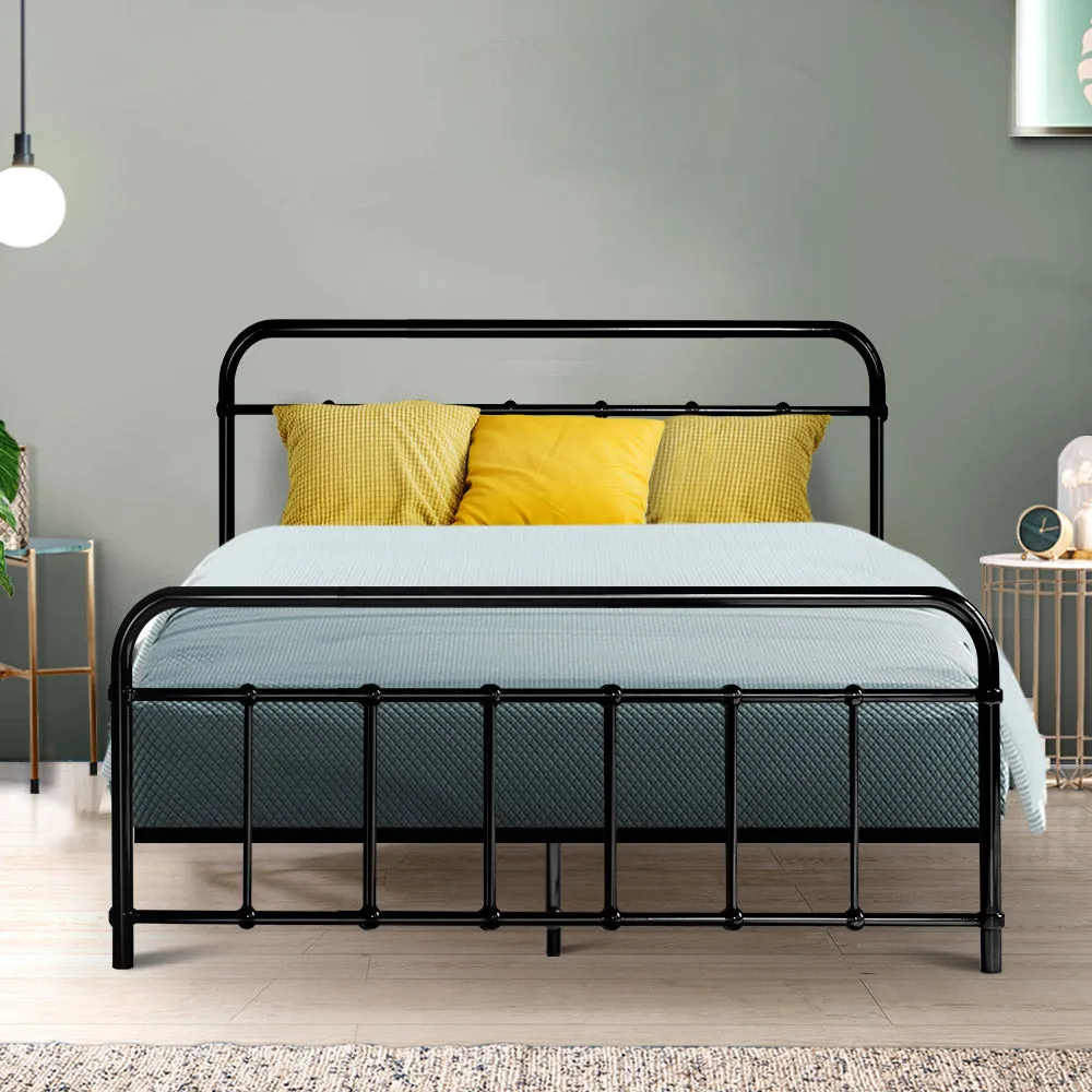 Leo Metal Double Bed Frame Black