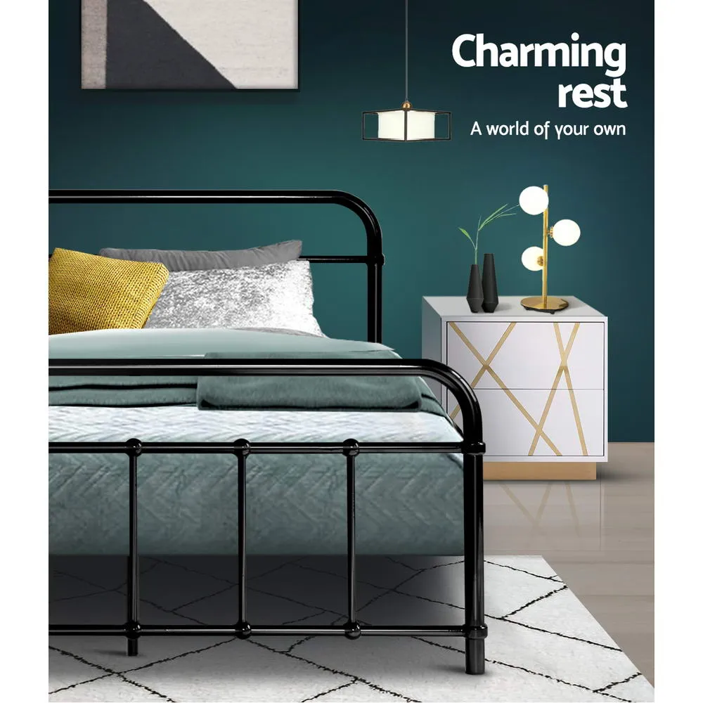 Leo Metal King Bed Frame Black