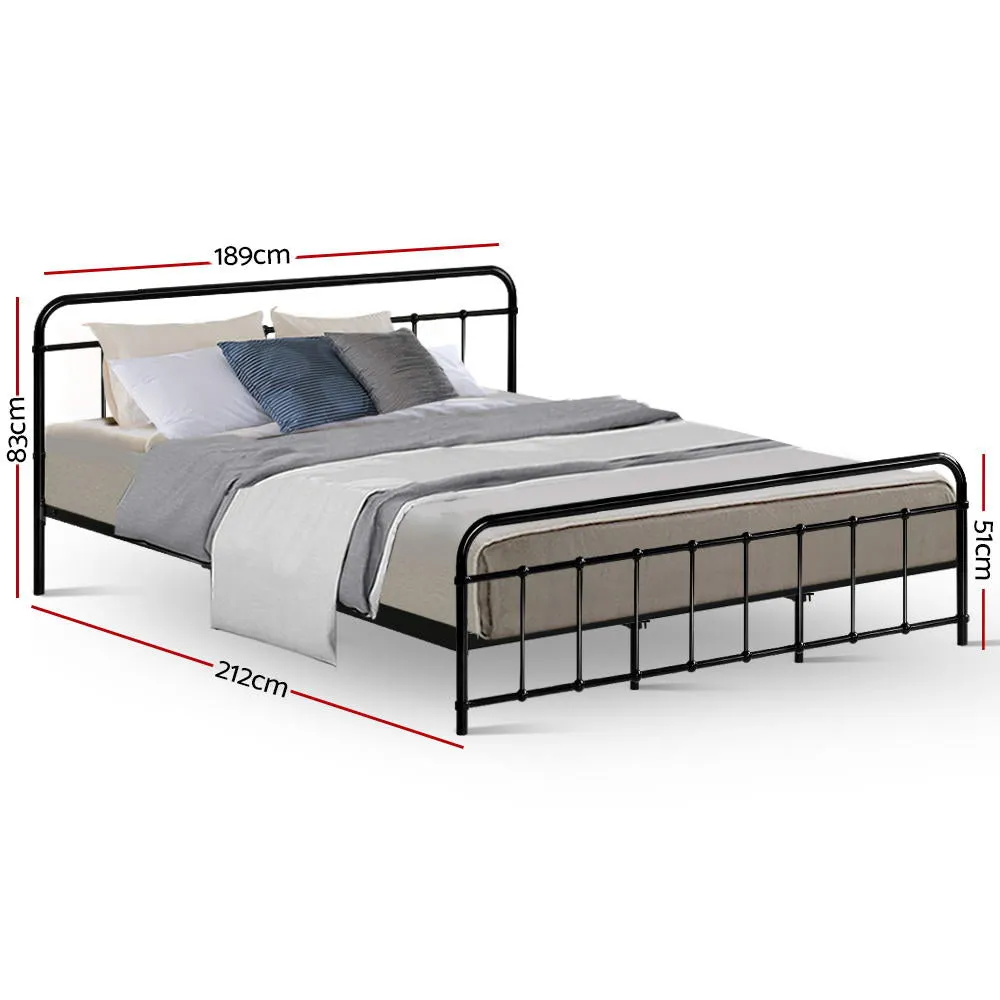 Leo Metal King Bed Frame Black