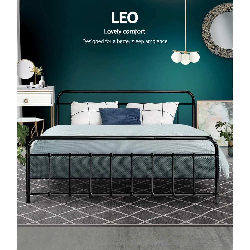 Leo Metal King Bed Frame Black