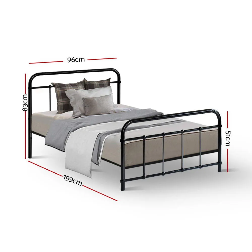 Leo Metal Single Bed Frame Black