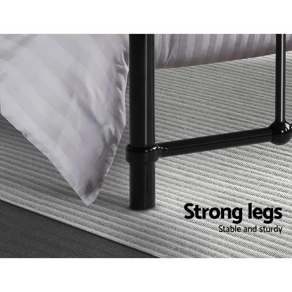 Leo Metal Single Bed Frame Black