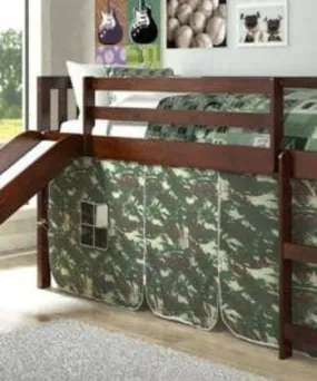 Lincoln Low Loft with Slide & Camouflage Tent