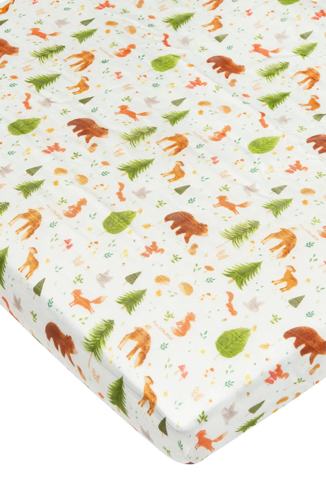 Loulou Lollipop Fitted Crib Sheet Forest Friends