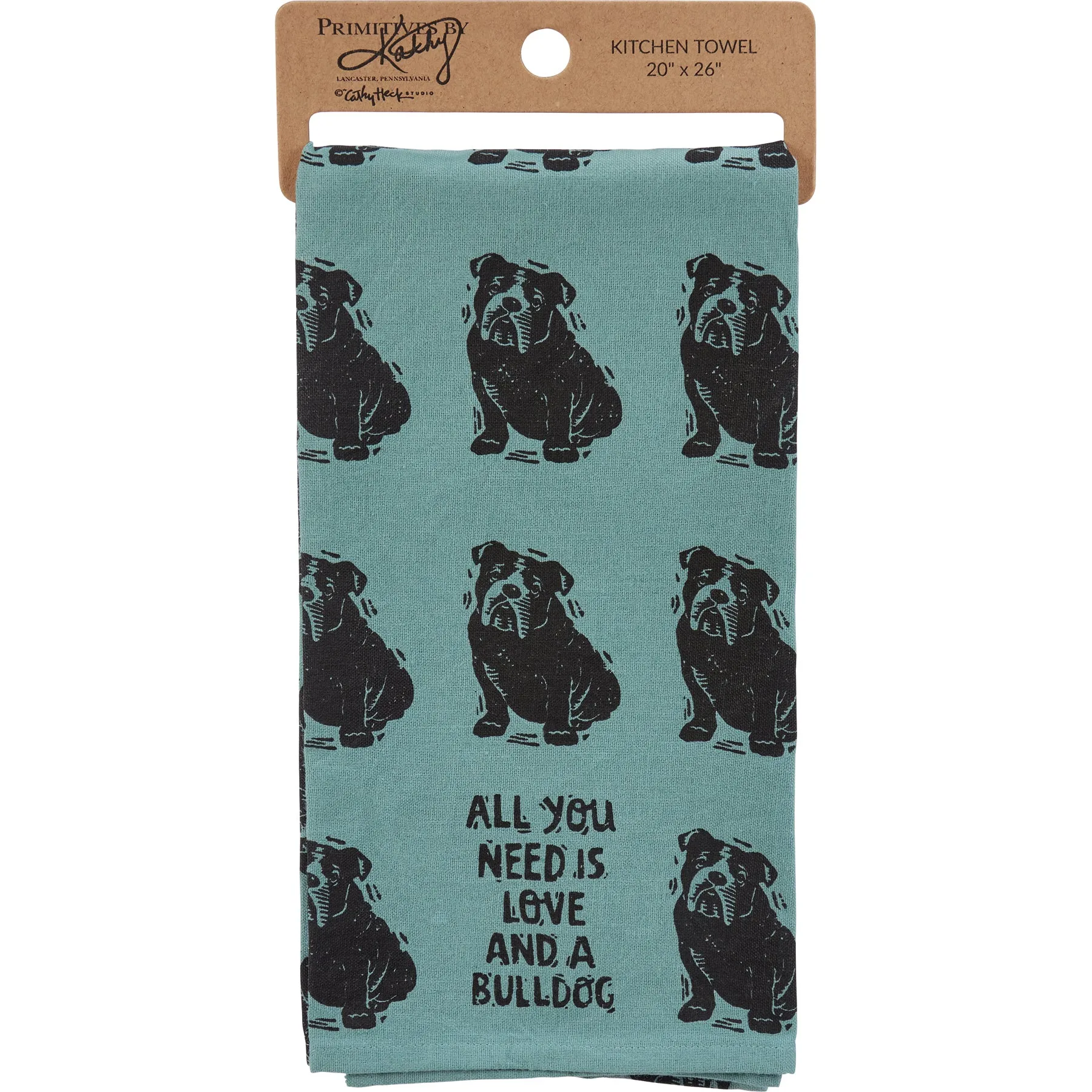 Love And A Bulldog Kitchen Towel