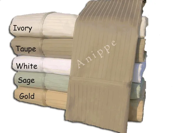 Luxury 1200 TC 100% Egyptian Cotton King Sheet Set Striped  In Taupe