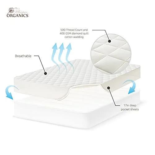 Luxury Organic Cotton Quilted Mattress Pad Protector