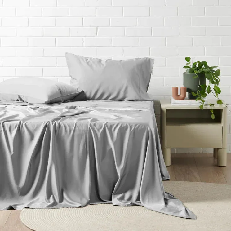 Madeleine Hotel Linen Bamboo Cotton Sheets Set - Silver