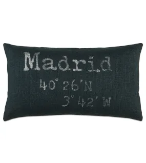 Madrid Coordinates Burlap Lumbar Pillow Cover 15x26