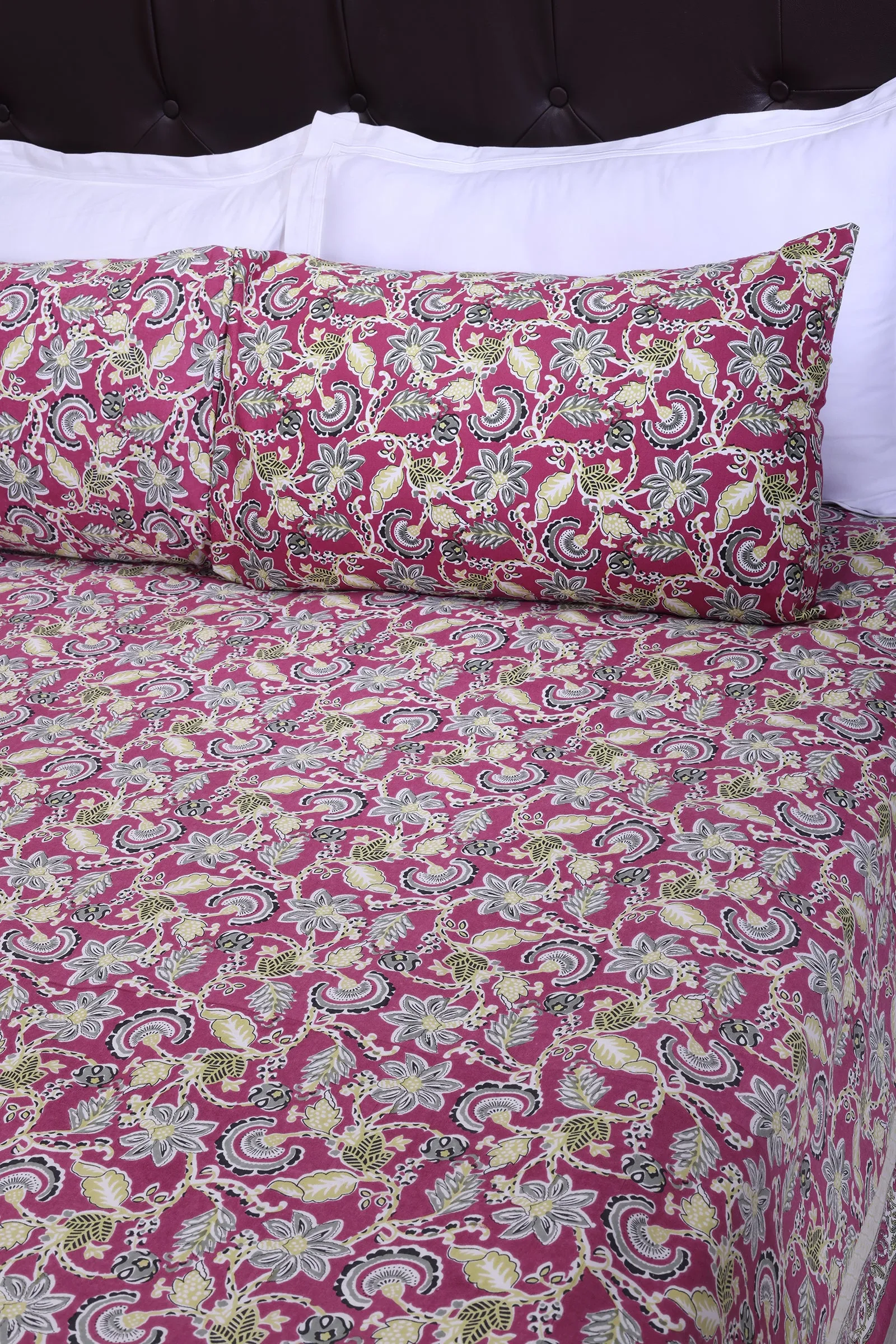 Maurya Jaal Pink Cotton Bedsheet