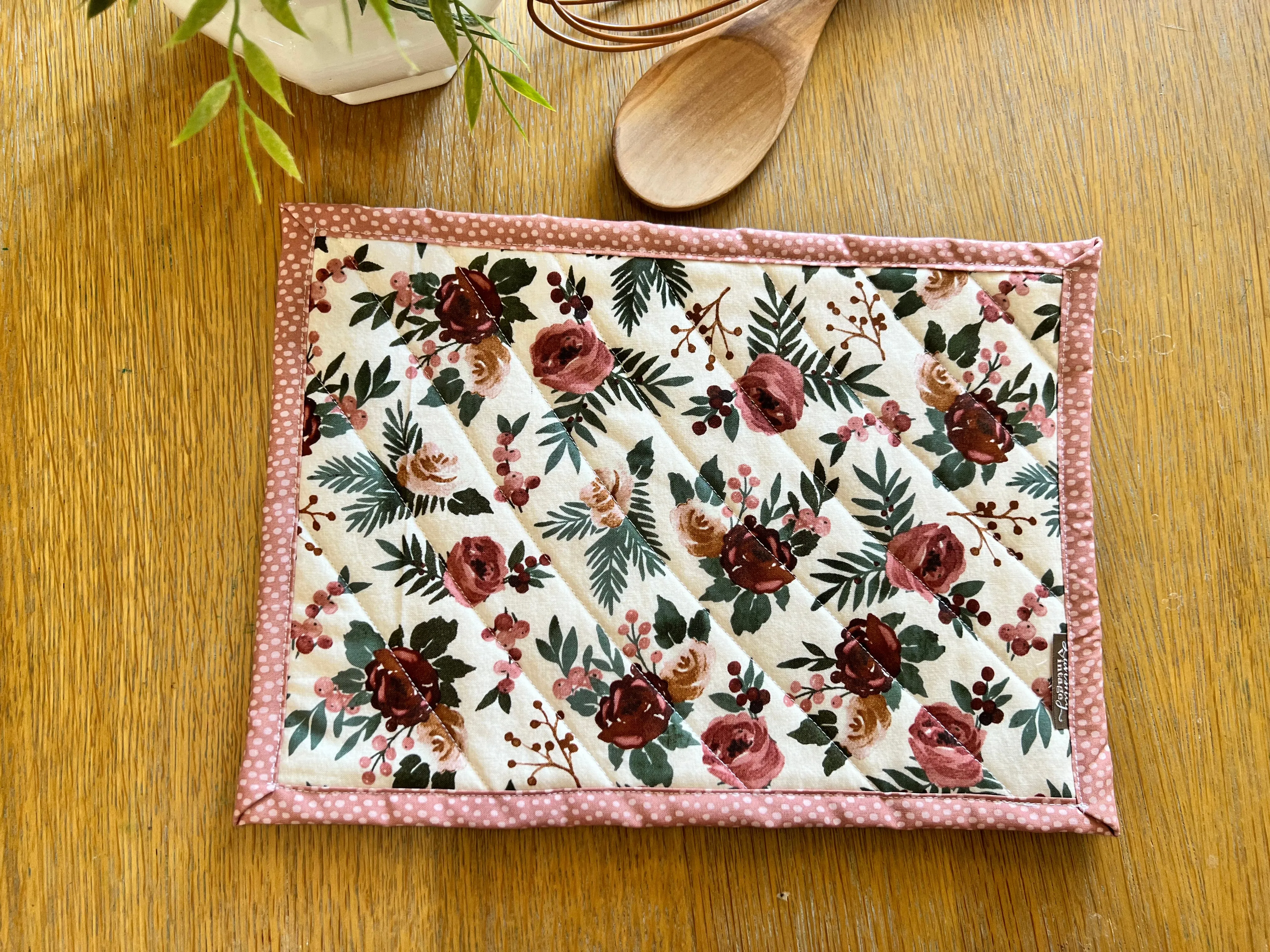 Mauve Florals Hot Pad