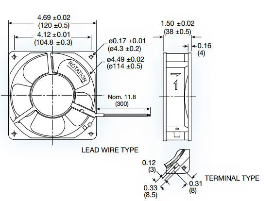 Mechatronics 120x120x38mm 230 Volt High Speed Fan UF12A23-BTHR