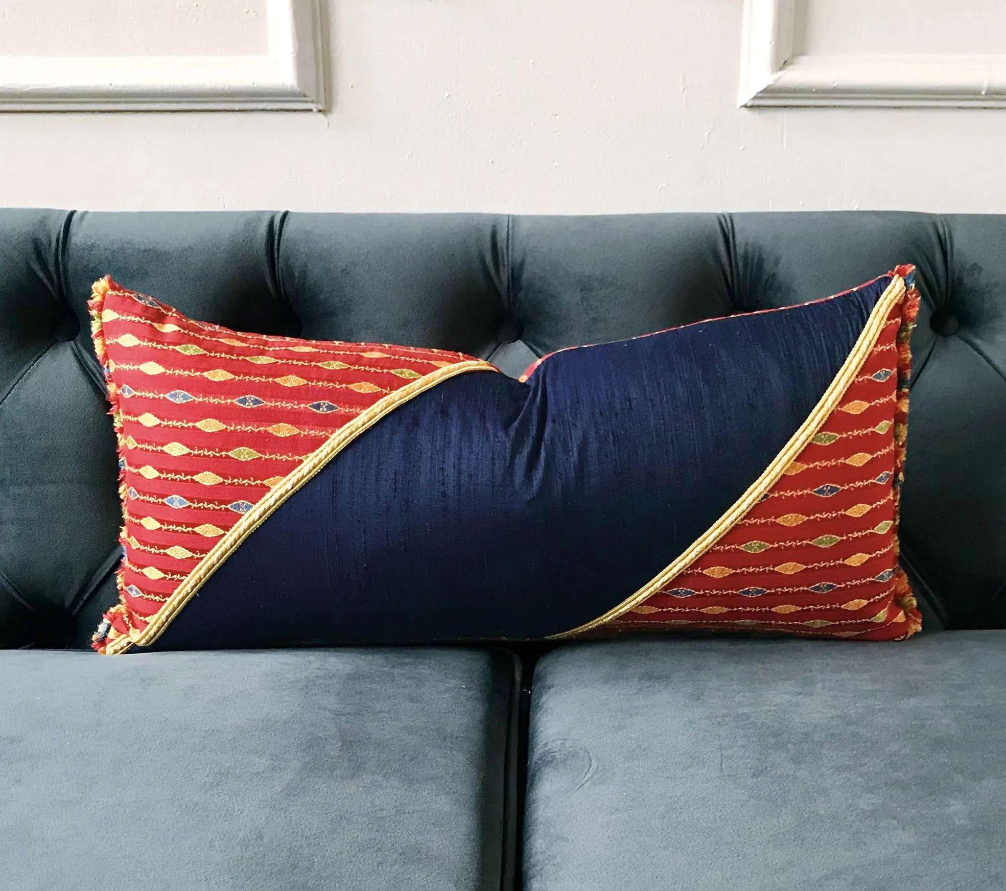 Mediterranean Inspired Lumbar Pillow Cover 11x21