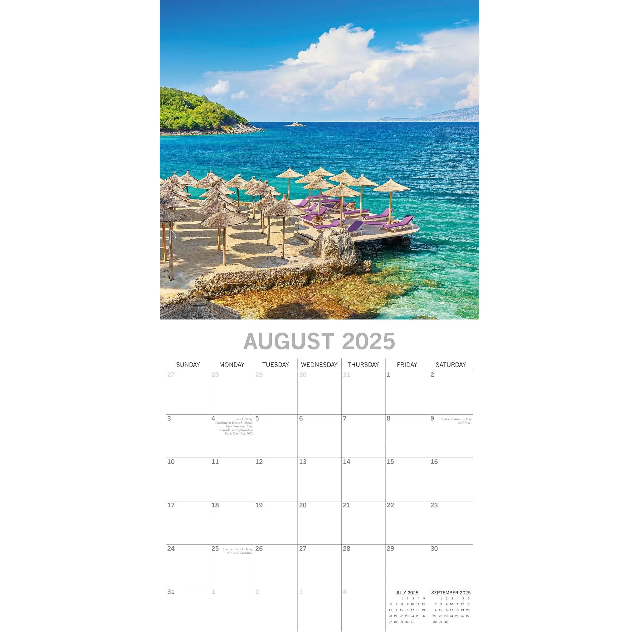 Mediterranean Wall 2025 Calendar