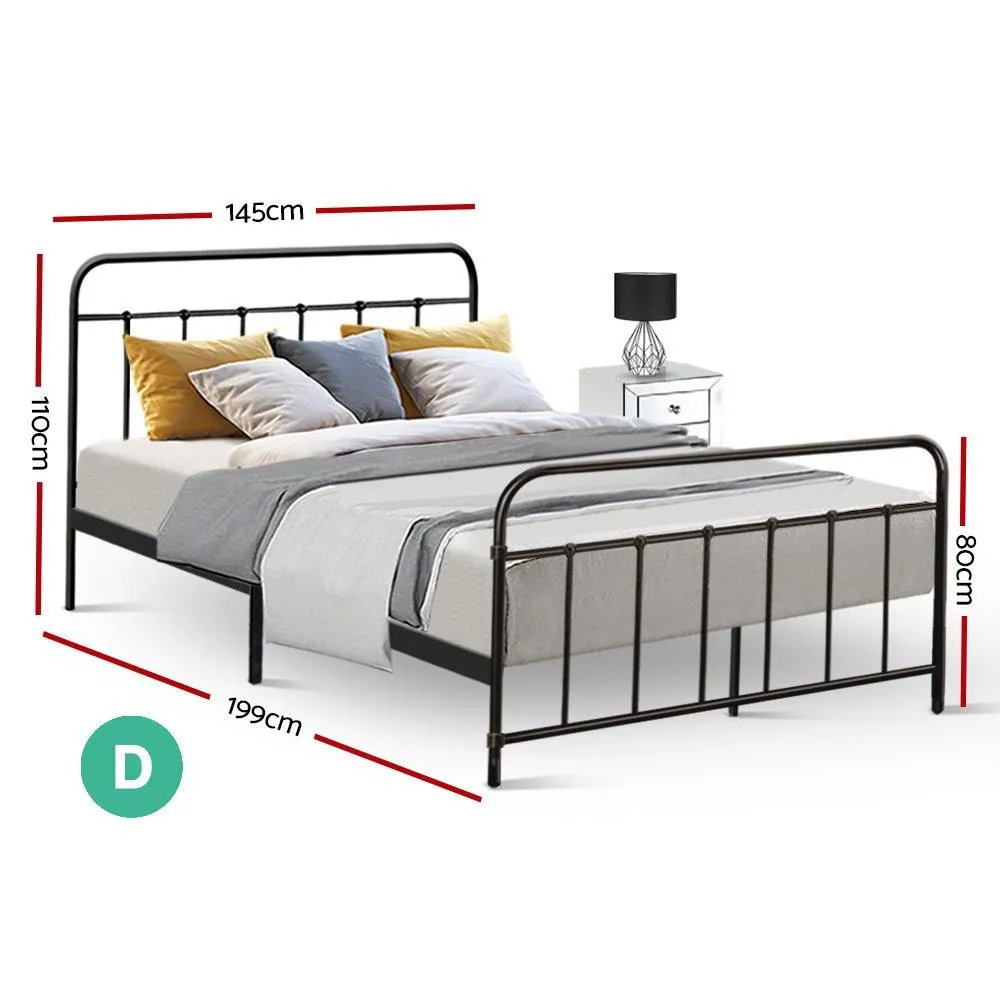 Metal Double Bed Frame Black