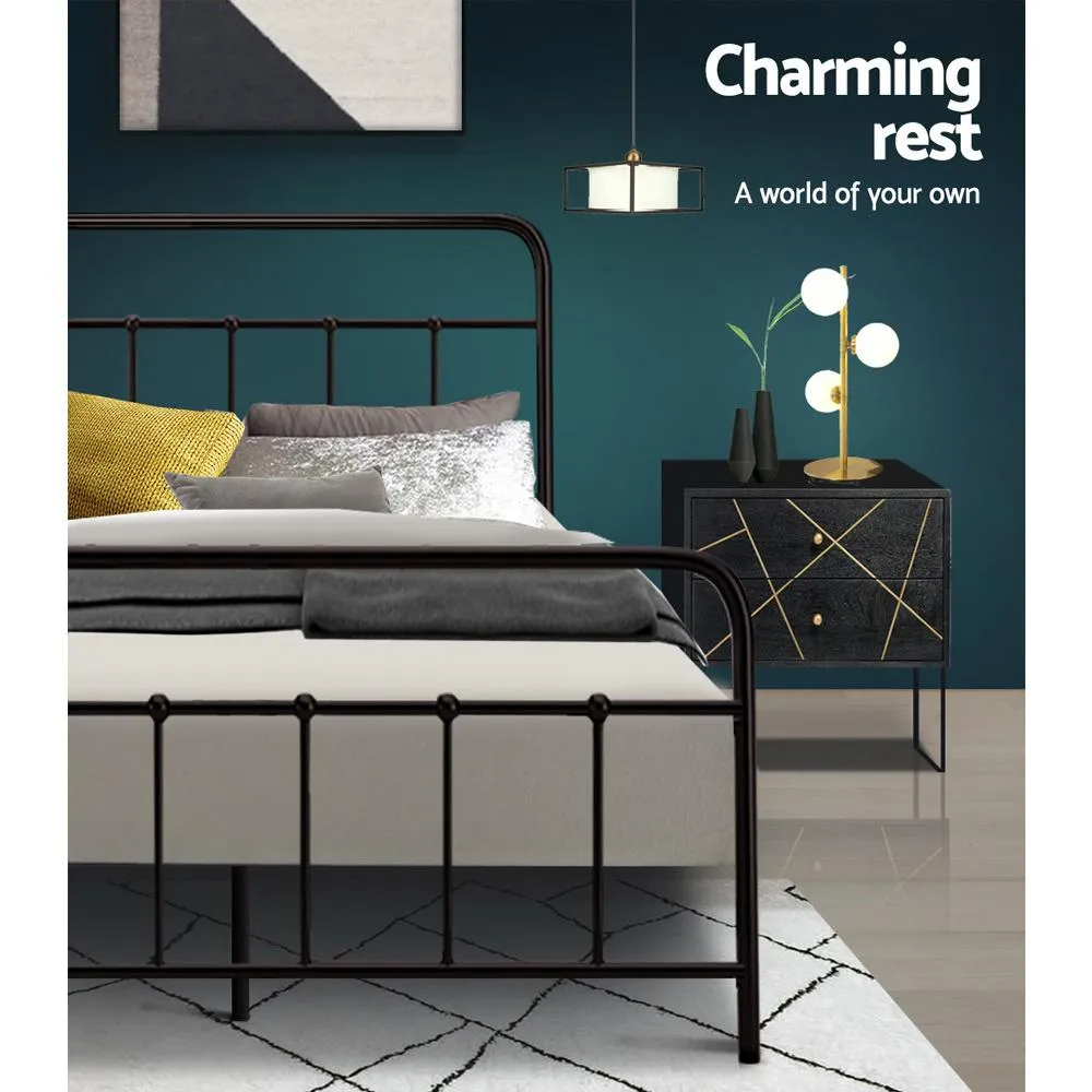 Metal Double Bed Frame Black