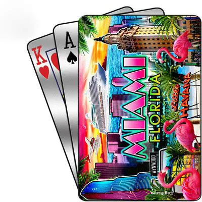 Miami Florida Skyline Souvenir Collectible Playing Cards -Great Gift For Florida Fans