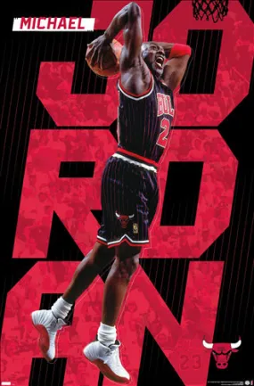 Michael Jordan "Pinstripes Slam" Chicago Bulls Commemorative NBA Poster - Costacos Sports