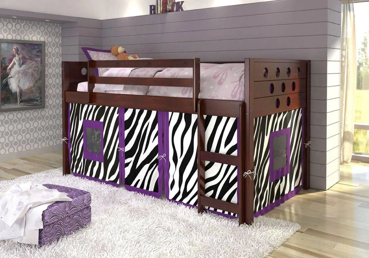 Mila Loft with Purple Zebra Tent