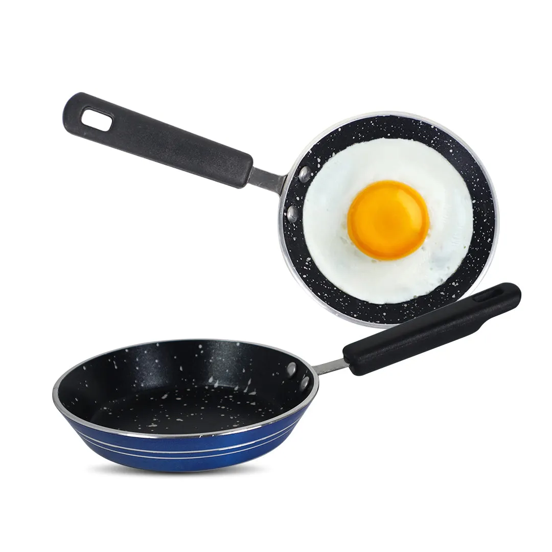 Mini Blue One Egg Non Stick Marble Coated Frying Pan