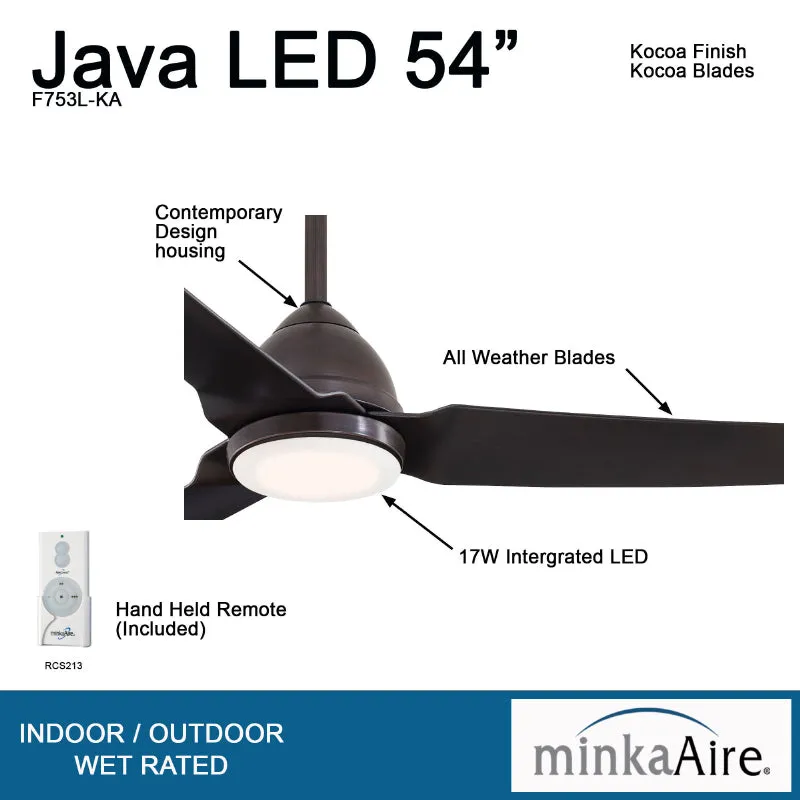 Minka Aire F753L Java 54" Indoor/Outdoor Ceiling Fan with LED Light