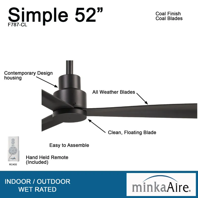 Minka Aire F787 Simple 52" Indoor/Outdoor Ceiling Fan