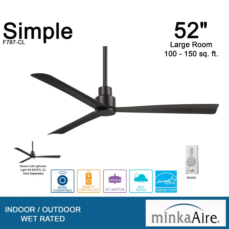 Minka Aire F787 Simple 52" Indoor/Outdoor Ceiling Fan