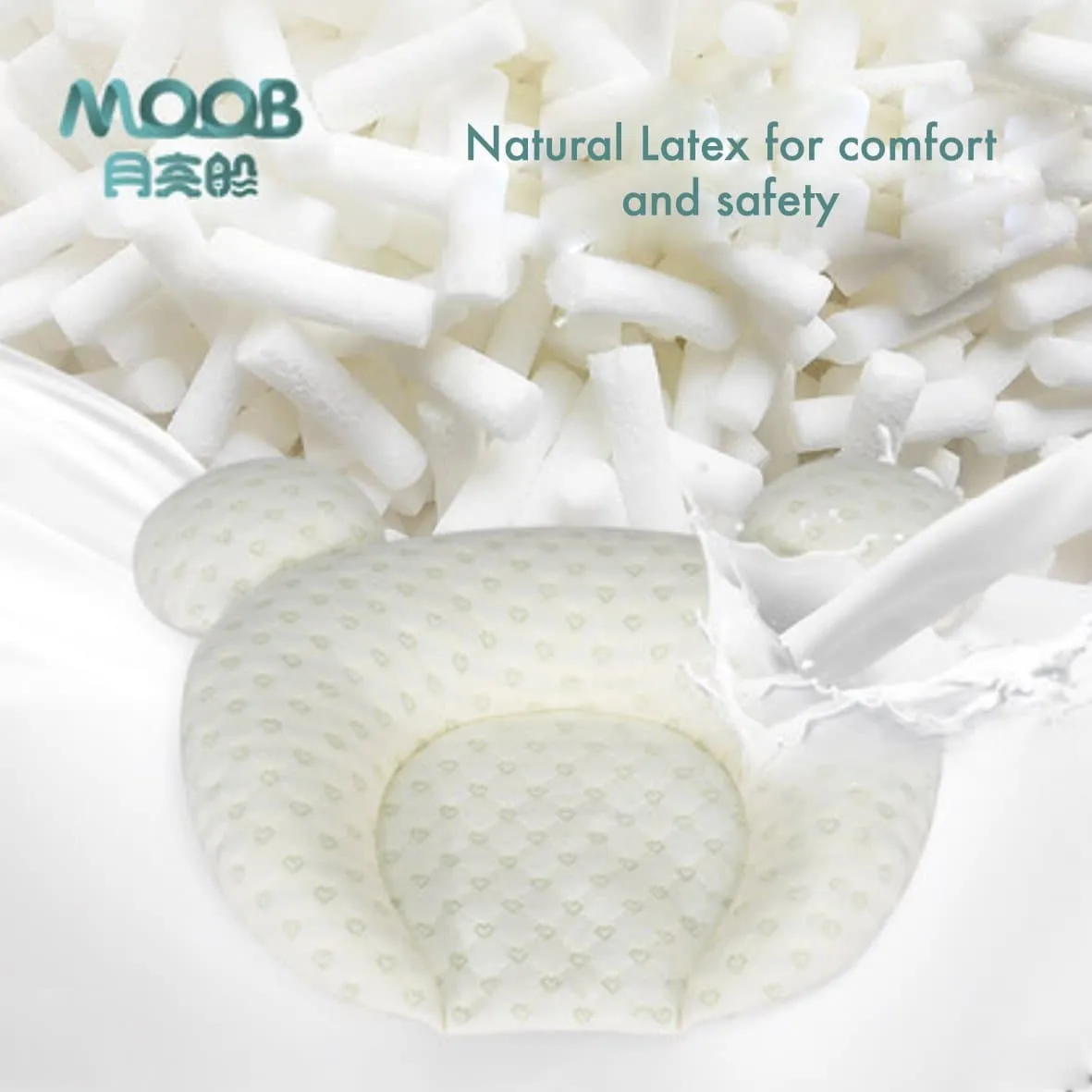 MOOB Baby Anti-Flathead Latex Pillow