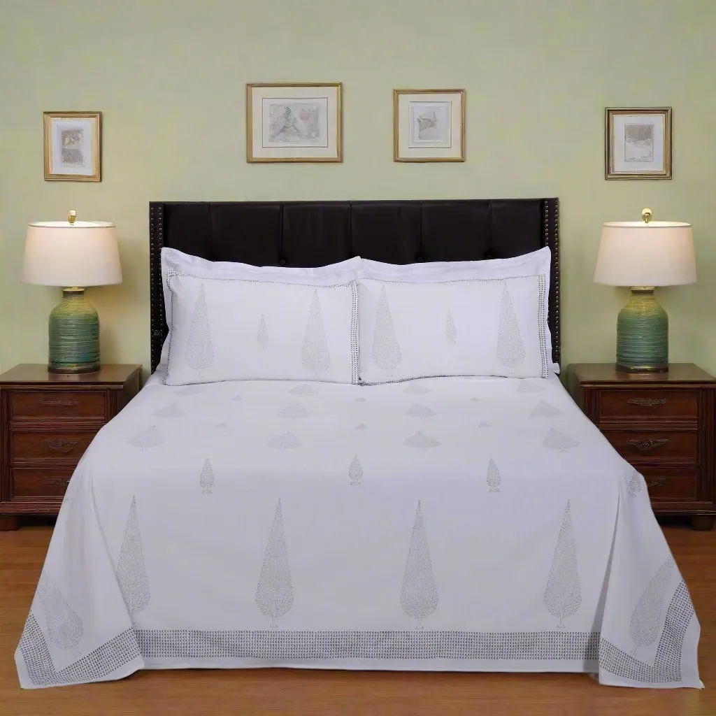 Neomi Cypruss Grey Cotton Percale Bedsheet