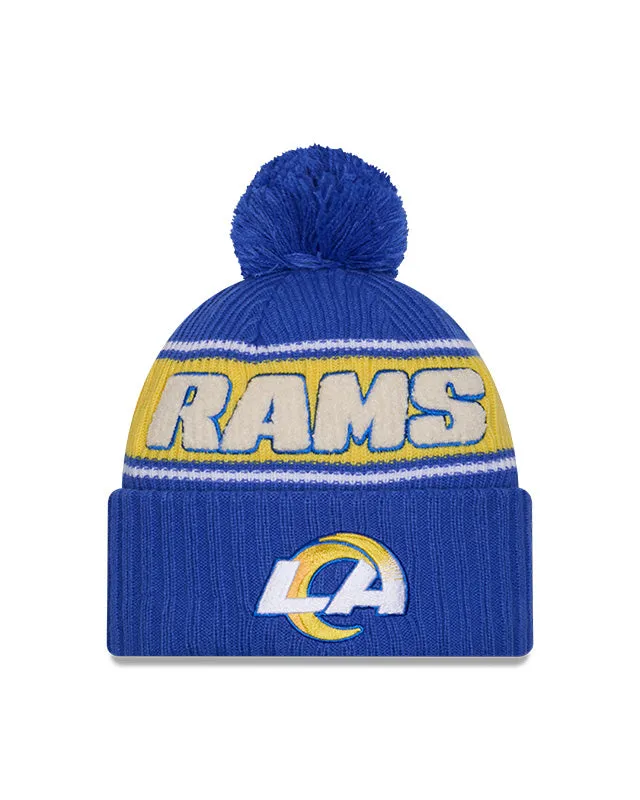 New Era Men's NFL Los Angeles Rams Sideline 24 Sport Pom Knit Toque