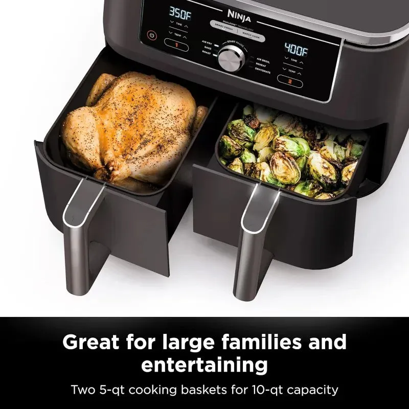 Ninja 10-Quart 6-in-1 Dual XL 2-Basket Air Fryer